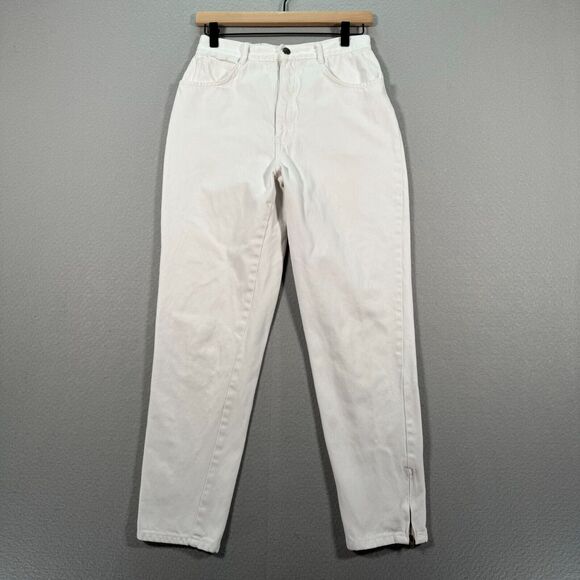 Vintage Anchor Blue Jeans Womens 11 Pleated Baggy White 90s Y2K Skater High Rise - Picture 1 of 15
